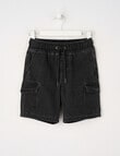 Mac & Ellie Cargo Denim Short, Black product photo
