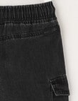 Mac & Ellie Cargo Denim Short, Black product photo View 02 S