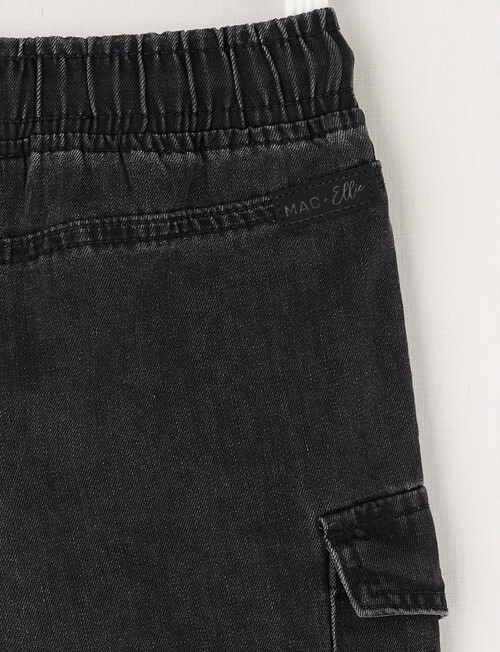 Mac & Ellie Cargo Denim Short, Black product photo View 02 L