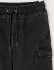 Mac & Ellie Cargo Denim Short, Black product photo View 03 S