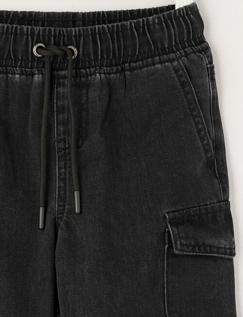 Mac & Ellie Cargo Denim Short, Black product photo View 03 L