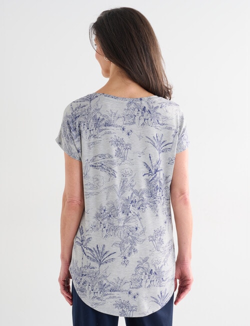 Ella J Sketch Boxy Tee, Grey Marle product photo View 02 L