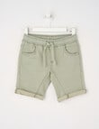 Mac & Ellie Gusset Denim Short, Light Olive product photo