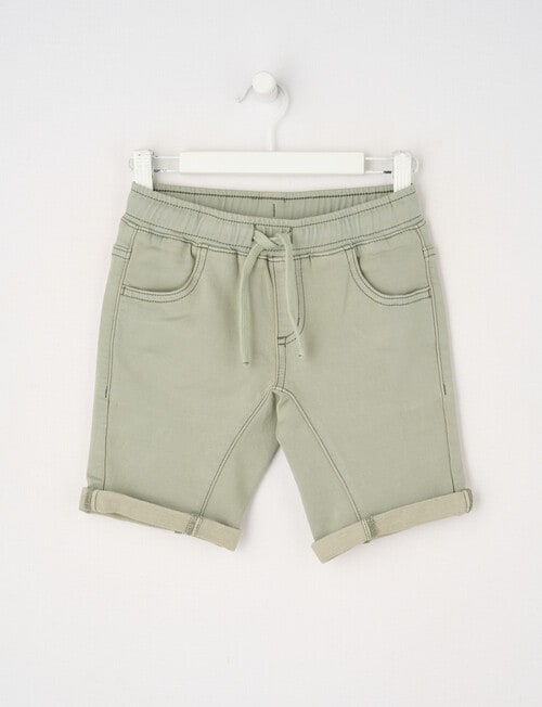 Mac & Ellie Gusset Denim Short, Light Olive product photo