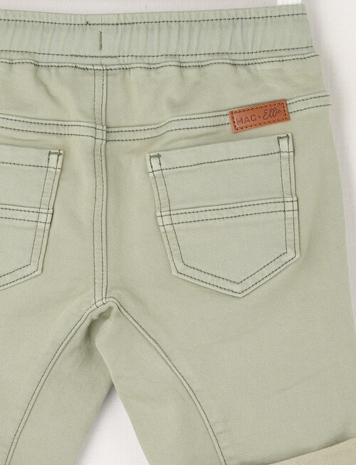 Mac & Ellie Gusset Denim Short, Light Olive product photo View 02 L