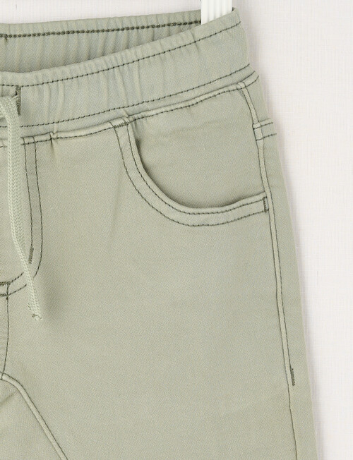 Mac & Ellie Gusset Denim Short, Light Olive product photo View 03 L