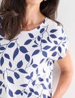 Ella J Leaf Boxy Tee, White product photo View 05 S