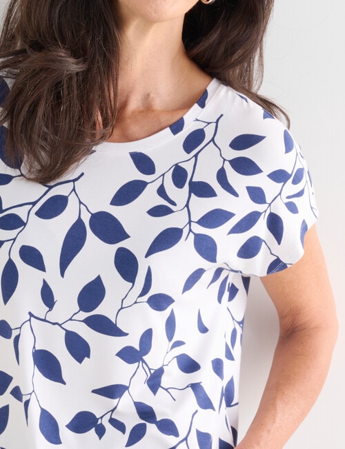 Ella J Leaf Boxy Tee, White product photo View 05 L