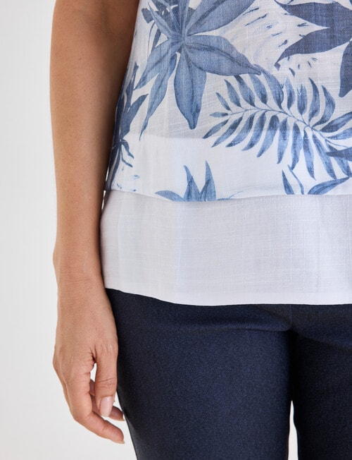 Ella J Print Layered Top, Blue Print product photo View 06 L