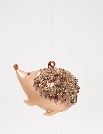 Christmas Shop Glass Ornament, Hedgehog product photo