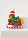 Christmas Shop Claydough Ornament, Sledding Kiwi product photo