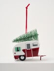 Christmas Shop Ornament, Red Metal Caravan product photo View 02 S