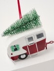 Christmas Shop Ornament, Red Metal Caravan product photo View 03 S