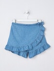 Mac & Ellie Chambray Wrap Skort, Light Blue product photo