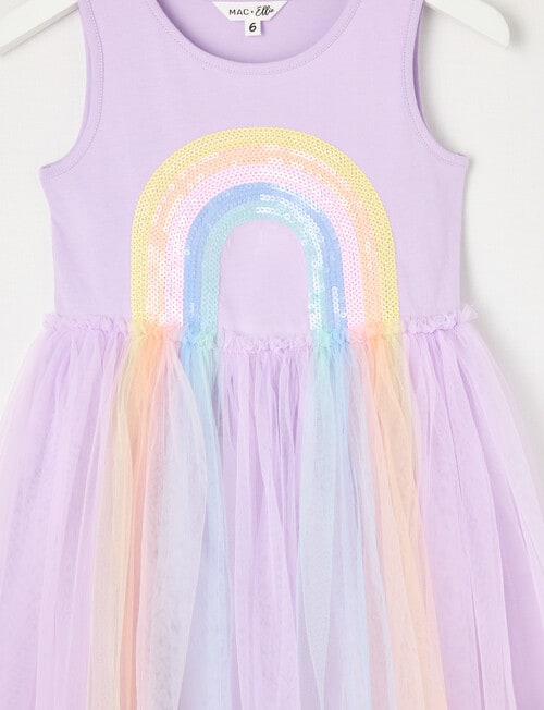 Mac & Ellie Rainbow Tulle Singlet Dress, Lilac product photo View 02 L