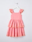 Mac & Ellie Broderie Hem Frill Tiered Dress, Strawberry product photo