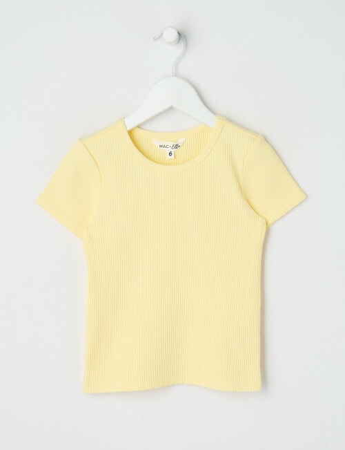 Mac & Ellie Rib Short Sleeve Tee, Lemon product photo