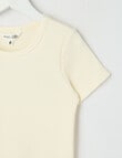 Mac & Ellie Rib Short Sleeve Tee, Milk product photo View 02 S