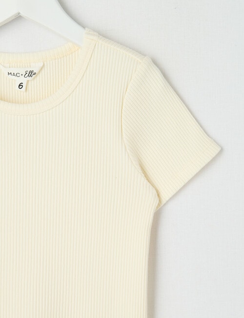 Mac & Ellie Rib Short Sleeve Tee, Milk product photo View 02 L