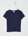 Mac & Ellie Rib Short Sleeve Tee, Navy product photo