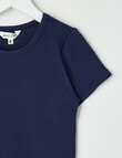 Mac & Ellie Rib Short Sleeve Tee, Navy product photo View 02 S