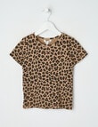 Mac & Ellie Animal Rib Short Sleeve Tee, Natural product photo
