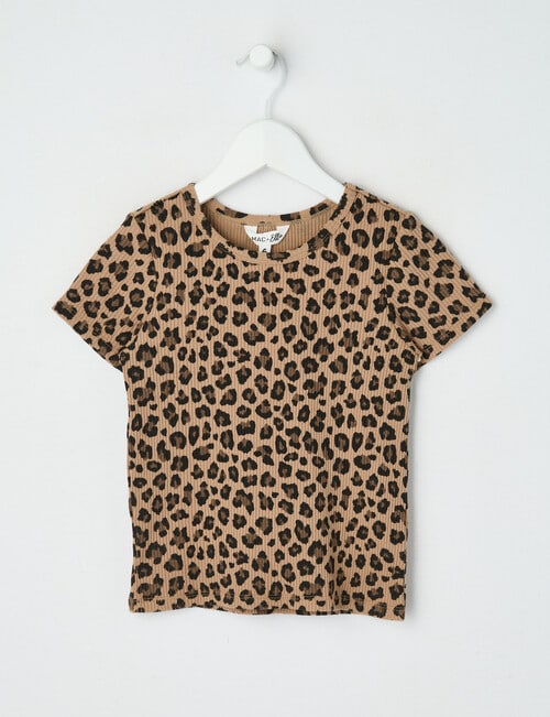 Mac & Ellie Animal Rib Short Sleeve Tee, Natural product photo