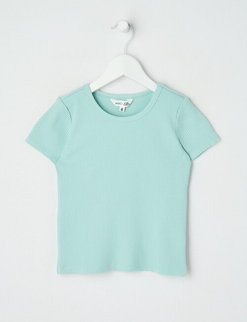 Mac & Ellie Rib Short Sleeve Tee, Turquoise product photo