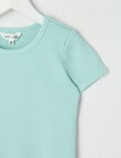 Mac & Ellie Rib Short Sleeve Tee, Turquoise product photo View 02 S