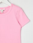 Mac & Ellie Rib Short Sleeve Tee, Candy product photo View 02 S