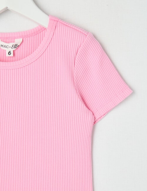 Mac & Ellie Rib Short Sleeve Tee, Candy product photo View 02 L