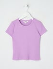 Mac & Ellie Rib Short Sleeve Tee, Orchid product photo