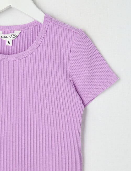 Mac & Ellie Rib Short Sleeve Tee, Orchid product photo View 02 L