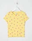 Mac & Ellie Strawberries Rib Short Sleeve Tee, Lemon product photo