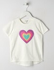 Mac & Ellie Crochet Heart Short Sleeve Tee, Vanilla product photo