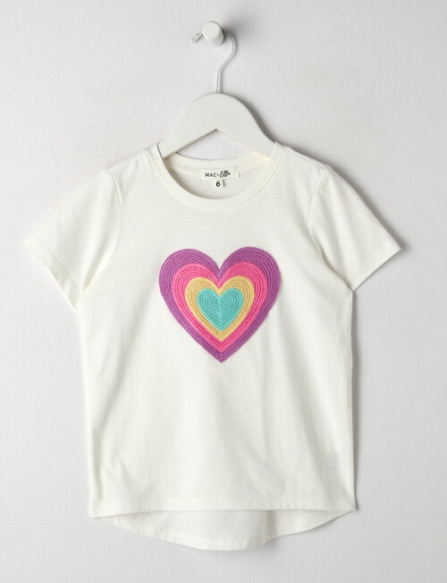 Mac & Ellie Crochet Heart Short Sleeve Tee, Vanilla product photo