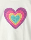 Mac & Ellie Crochet Heart Short Sleeve Tee, Vanilla product photo View 02 S