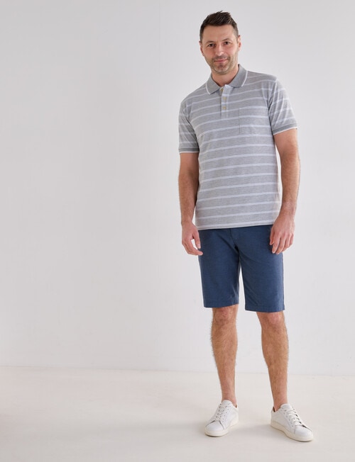 Chisel Small Stripe Short Sleeve Polo Shirt, Light Grey product photo View 03 L