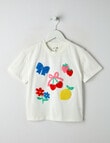 Mac & Ellie Fruity Fun Short Sleeve Boxy Tee, White product photo