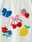 Mac & Ellie Fruity Fun Short Sleeve Boxy Tee, White product photo View 02 S