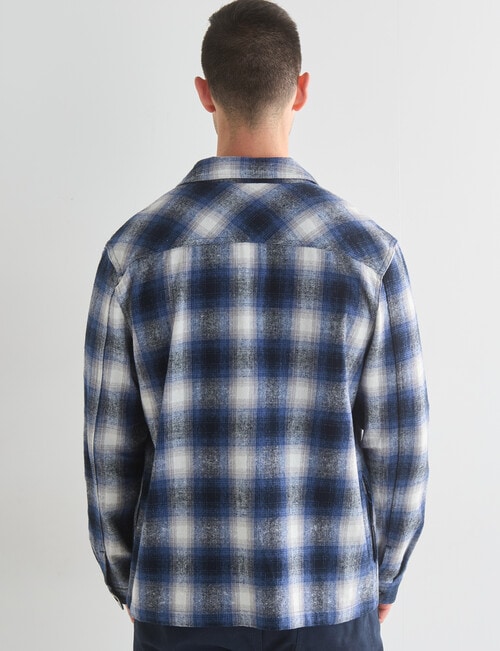 Gasoline Hanzo Check Overshirt, Blue product photo View 02 L