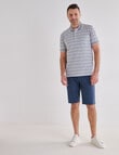 Chisel Small Stripe Short Sleeve Polo Shirt, Light Grey product photo View 03 S