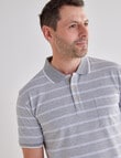 Chisel Small Stripe Short Sleeve Polo Shirt, Light Grey product photo View 04 S