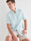 Gasoline Linen Short Sleeve Shirt, Mint product photo