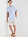 Gasoline Linen Short Sleeve Shirt, Light Blue product photo View 03 S