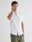 Gasoline Linen Short Sleeve Shirt, White product photo