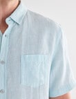 Gasoline Linen Short Sleeve Shirt, Mint product photo View 04 S