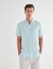 Gasoline Linen Short Sleeve Shirt, Mint product photo View 05 S