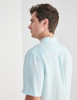 Gasoline Linen Short Sleeve Shirt, Mint product photo View 06 S