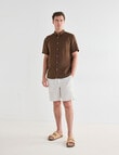 Gasoline Linen Short Sleeve Shirt, Chocolate product photo View 03 S